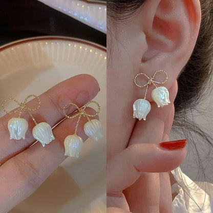 925 Silver Needle Hollow Crystal Swan Earrings For Women Korean Jewelry 2025 Trending New Luxury Animal Pearl Stud Earrings Gift