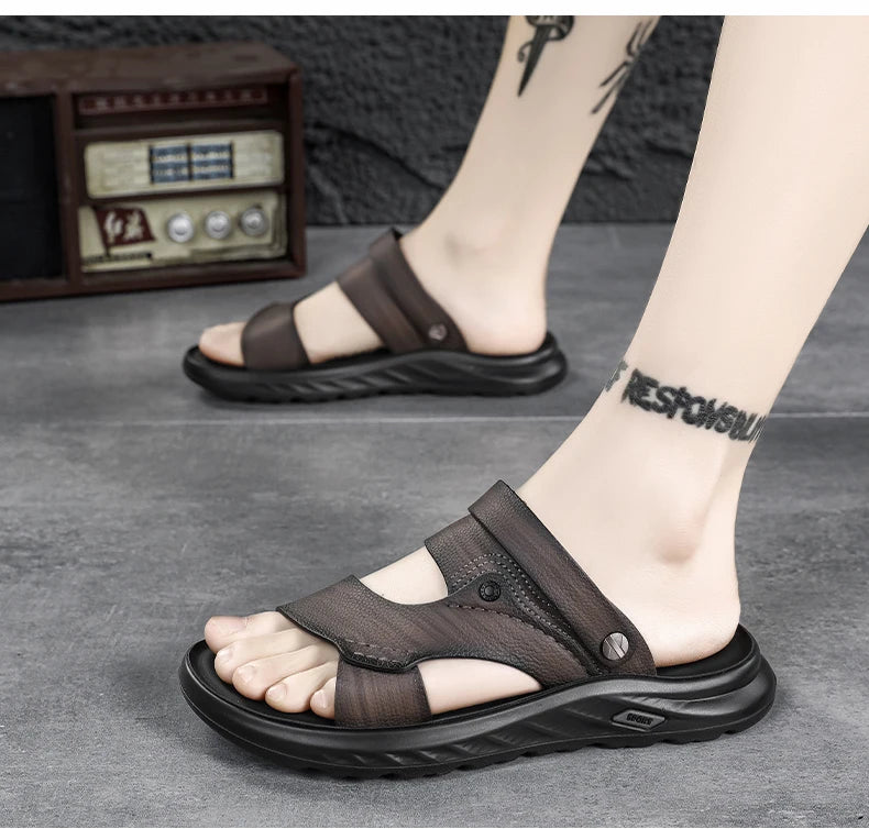 Sandals men with soft soles breathable waterproof anti slip wear-resistant suitable both summer casual wear breathable men shoes