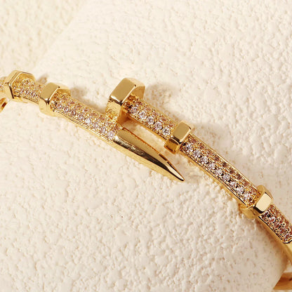 Female Jewelry Nail Bracelets Trendy Bracelet Zircon Screw Bracelet For Women Everyday Party Festive Jewelry As Gifts