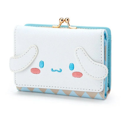 Sanrio Cinnamoroll Kuromi My Melody Hello Kitty Kawaii PU Leather Wallet Card Holders Casual Coin Purse Money Bag