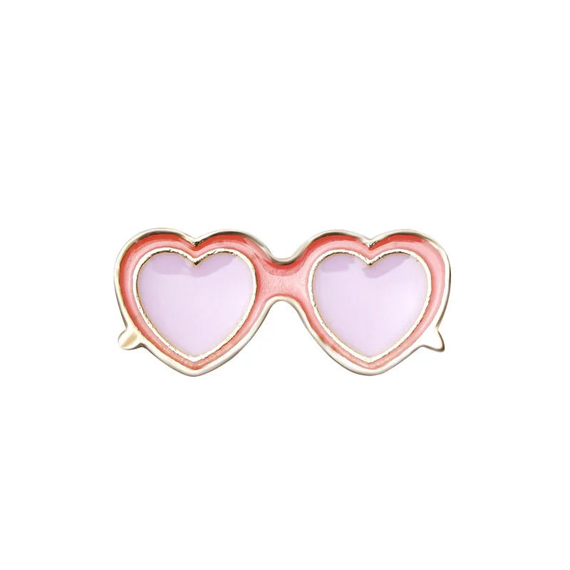 Summer Beach Sunglasses Brooch Fashion Personality Enamel Pins for Vacation Girl Women Backpack Hat Lapel Pin Jewelry Decoration