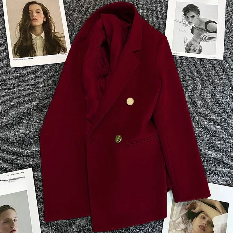 Women's Suit Coat Elegant Sports Casual Blazer Korean Fashion Luxury Jacket Autumn Solid Color Office Ladies Clothing Basic New