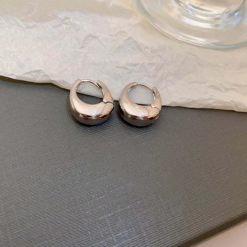 Gold Color Metallic Ear Loops For Women Simple Cool Style Irregular Geometric Ear Buckle Personalized Party HooP Earring Jewelry