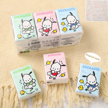 9pcs Sanrio Tissue Kawaii Hello Kitty Cartoon Printed Handkerchief Cute Girl Portable Toilet Paper Girly Birthday Gift