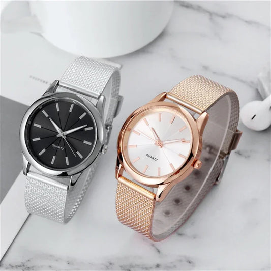2024 レディース腕時計 ゴールド ブラックウォッチ マグネット式 ステンレススチール メッシュバンド 高級 Montre Femme 腕時計 Relogio Feminino Reloj