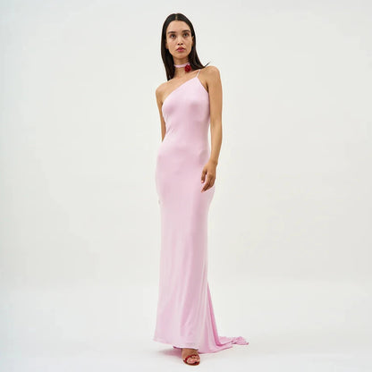 Birthday Evening Dresses for Women Luxury 2024 Halter Party Prom Dress Sexy Slim Female Clothes Fashion High Waist Lady Outfits