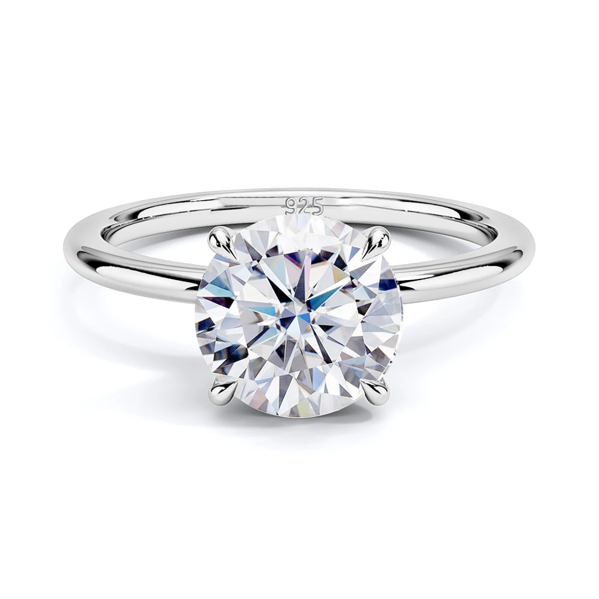 Kirin Palace 3CT 2CT 1CT Moissanite Ring for Women Yellow/White Gold 9mm Round Cut D/VVS1 Solitaire Ring for Engagement Wedding