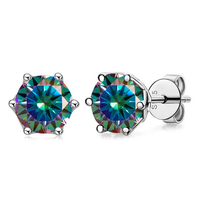 Butterflykiss Real 1 CT D Color Moissanite Stud Earrings For Women Top Quality 925 Sterling Silver Sparkling Wedding Jewelry