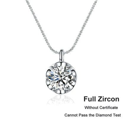 Tezzc 2CT 本物モアサナイト ペンダント ネックレス レディース パーティー 結婚式 925スターリングシルバー ダイヤモンド ファインジュエリー 卸売