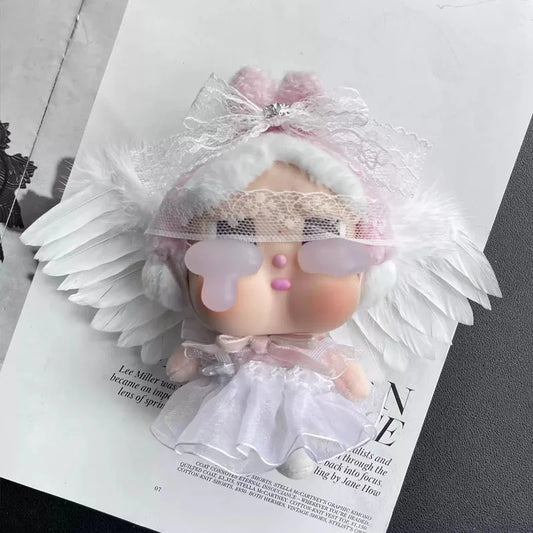 POP MART Labubu clothes caybaby suits black and white angel wing suit wholesale no dolls only baby clothes