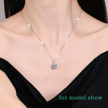Smyoue 0.5-5CT D Color Zircon/moissanite Necklace for Women Sparkling Lab Diamond Pendant 925 Sterling Silver Wedding Jewelry