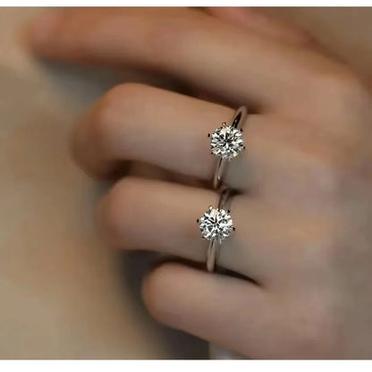 ソリティアリング 本物 925スターリングシルバー 1ct モアサナイト cz 婚約 結婚指輪 レディース ブライダル ステートメント パーティージュエリー