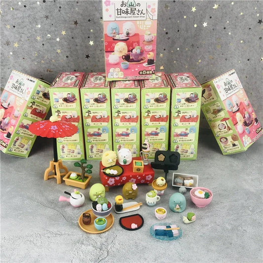 Sumikko Gurashi Sweet Shop Blind Box Toys Mini Figures Scene Shirokuma Penguin Tonkatsu Neko Tokage Doll Toys Kids Gifts