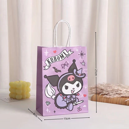 Cinnamoroll Paper Gift Bags Birthday Decor Kuromi Candy Bag Hello Kitty Biscuit Package boys Girls Favors Gifts Party Supplies