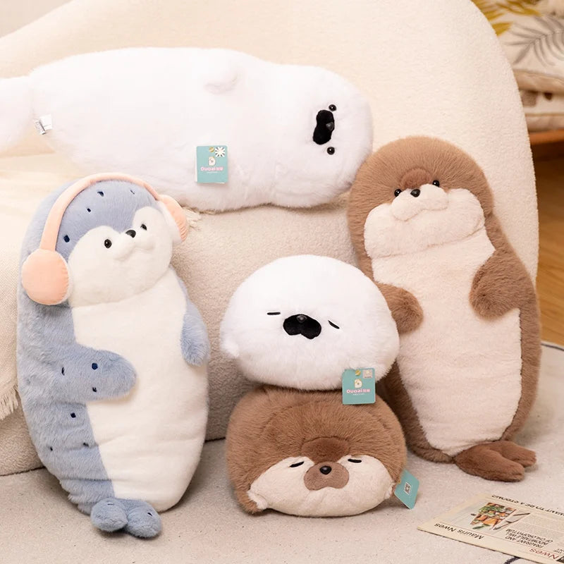 高品質 本物 かわいい 漫画 海の生き物 カワウソ ぬいぐるみ 枕 ヘッドセット ブルーシール カワウソ ぬいぐるみ 誕生日プレゼント