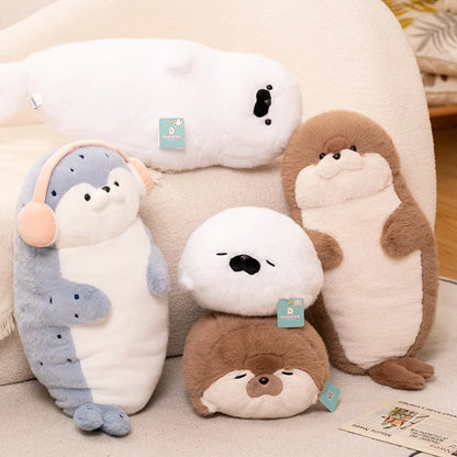 高品質 本物 かわいい 漫画 海の生き物 カワウソ ぬいぐるみ 枕 ヘッドセット ブルーシール カワウソ ぬいぐるみ 誕生日プレゼント