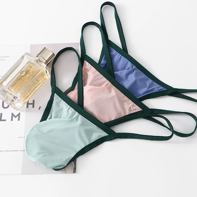 Low Waist Breathable G-Strings & Thongs for Men Sexy and Quick-drying T-back Underwear