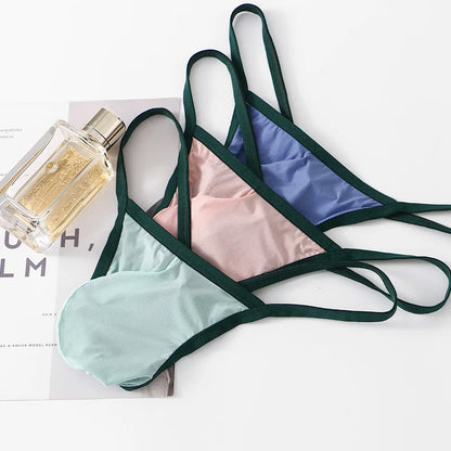 Low Waist Breathable G-Strings & Thongs for Men Sexy and Quick-drying T-back Underwear