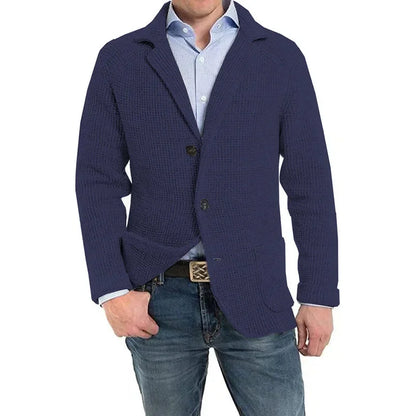 Mens Casual Knitted Cardigan Sweater Fashion Long Sleeve Pocket Cardigan Knitted Sweater Mens Jackets