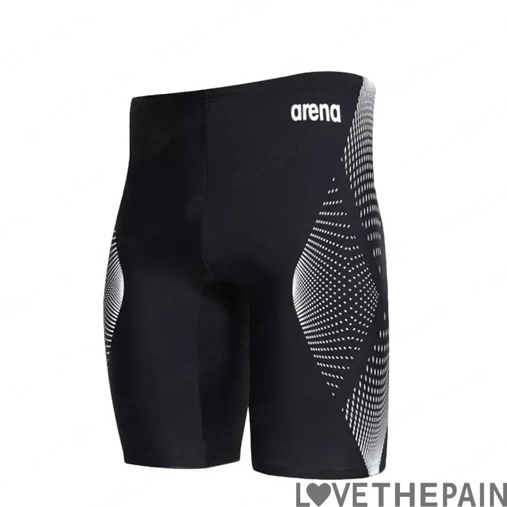 New Men Swim Jammer Swimming Trunks Professional Swim Surf Trunks Summer Beach Lycra Quick Dry Uv Protection Gym Tights Shorts