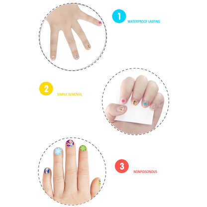 5pcs Disney Frozen Nail Stickers Nail Art Decorations Stickers Girls Stitch Minnie Anime Character Press on Nails Accesories Toy