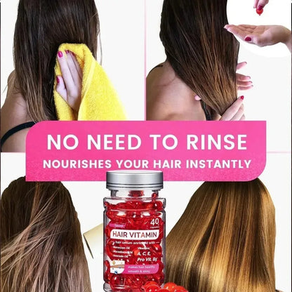 モロッコ アガム ビタミンオイル ヘアケアエッセンス ダメージ 栄養 修復 枝毛改善 トリートメント製品 40カプセル
