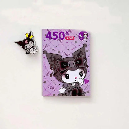 450Pcs/Book Sanrio Stickers Melody Cartoon Kuromi Hello Kitty Cinnamoroll Hand Acount Decorative Sticker Girls Gift Kids Toys