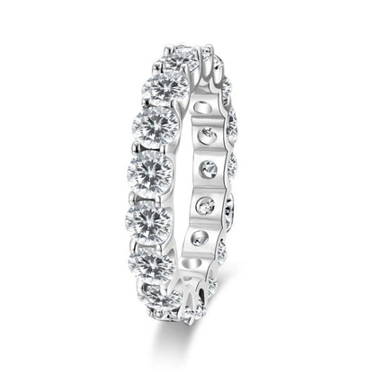 925シルバー モアサナイト 2.2CT ヒップホップリング 電気めっき18Kゴールド プラチナ 精巧なファッション ライトラグジュアリーデザイン レディースリング