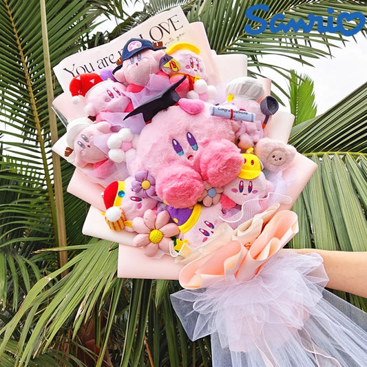 Sanrio Star Kirby Plush Cartoon Doll Bouquet Kirby Stuffed Doll Friend Graduation Birthday Valentine'S Day Photo Creative Gift