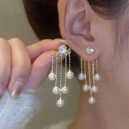925 Silver Needle Blue Purple Butterfly Long Tassel Earrings For Women Jewelry 2025 Trending New Korean Crystal Drop Earrings