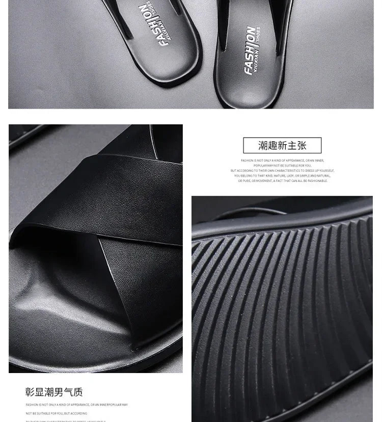 Sandals for Men Slippers Genuine Leather Luxury Brand Fashion  Men Flats Casual Non-slip Beach Sandalia Zapatos Hombre 2024