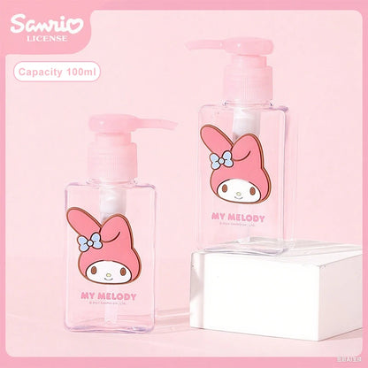 1PC 100ML Sanrio My Melody Kuromi Cute Cartoon Travel Sub-bottle Press Portable Spray Empty Bottle Cinnamoroll Lotion Bottle