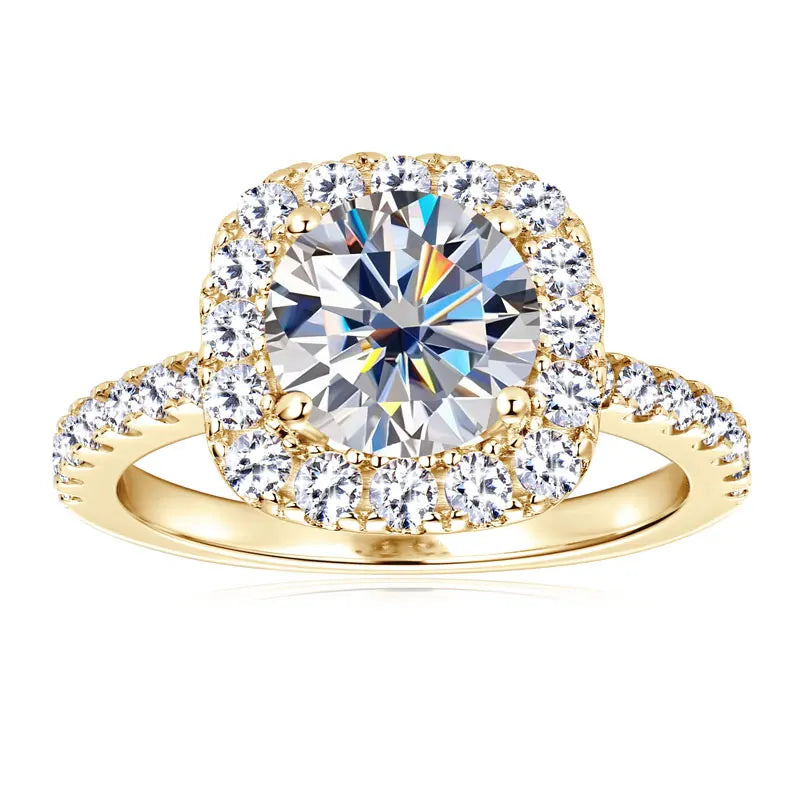 OXTAO 2.0ct D Color Big Moissanite Diamond Wedding Halo Rings for Women 925 Sterling Silver  Wedding Luxury Fine Jewelry Gifts