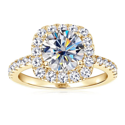 OXTAO 2.0ct D Color Big Moissanite Diamond Wedding Halo Rings for Women 925 Sterling Silver  Wedding Luxury Fine Jewelry Gifts