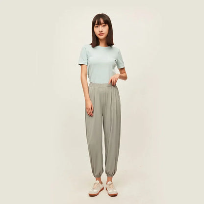 OhSunny レディース ワイドレッグパンツ 日焼け防止 UVカット UPF50+ オーバーサイズ カジュアル トラウザーズ ストリートウェア ルーズストレート フルパンツ 新作