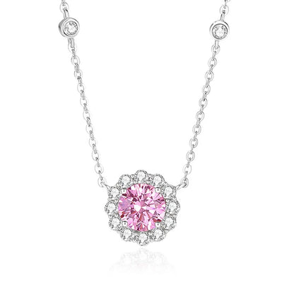 Vinregem Round Cut Lab Sapphire High Carbon Diamond Gemstone Pendant Necklaces 100% 925 Sterling Silver Fine Jewelry Wholesale