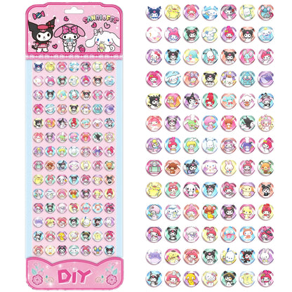 Sanrio My Melody Gemstone Stickers For Kids Cartoon 98 3D Diamond Sticker Kuromi Hello Kitty long card Child&Girls Cute Toy Gift