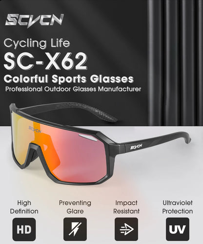 SCVCN サイクリンググラス バイクサングラス メンズ UV400 アイウェア アウトドアスポーツ MTB ゴーグル 自転車 レディース ライディング ハイキング サングラス