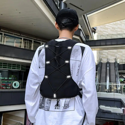 Multi-pocket Chest Bag European American Style Men Chest Bag Reflective Strip Street Culture Inspired Bag Men Safety Vest