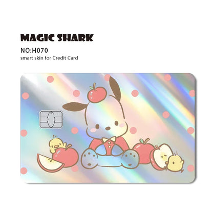 Hot Sale Hello Kitty Kuromi Holographic Laser Shinny Film Skin Cover Sticker for Debit Credit Card Bank Card