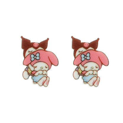 Sanrio Kuromi My Melody Earrings Cute Sweet Exquisite Earrings Campus Girls Jewelry Accessories Gifts