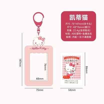 Sanrios Card Bag Cute Anime Figure Cinnamoroll Kuromi Id Bus Card Storage Case Holder Melody Pochacco Students Card Sleeve Gift