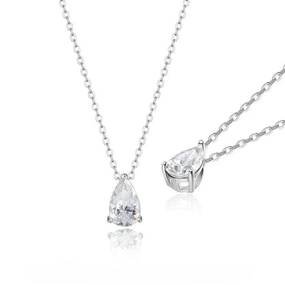 Smyoue 1-4CT Pear Cut Moissanite Pendant Necklace for Women Girls 3 Designs Lab Diamond Wedding Silver 925 Chains Fine Jewelry
