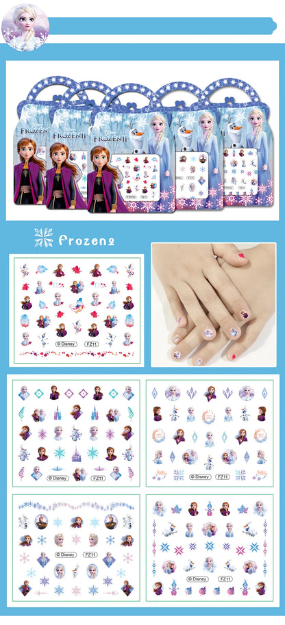 5pcs Disney Frozen Nail Stickers Nail Art Decorations Stickers Girls Stitch Minnie Anime Character Press on Nails Accesories Toy