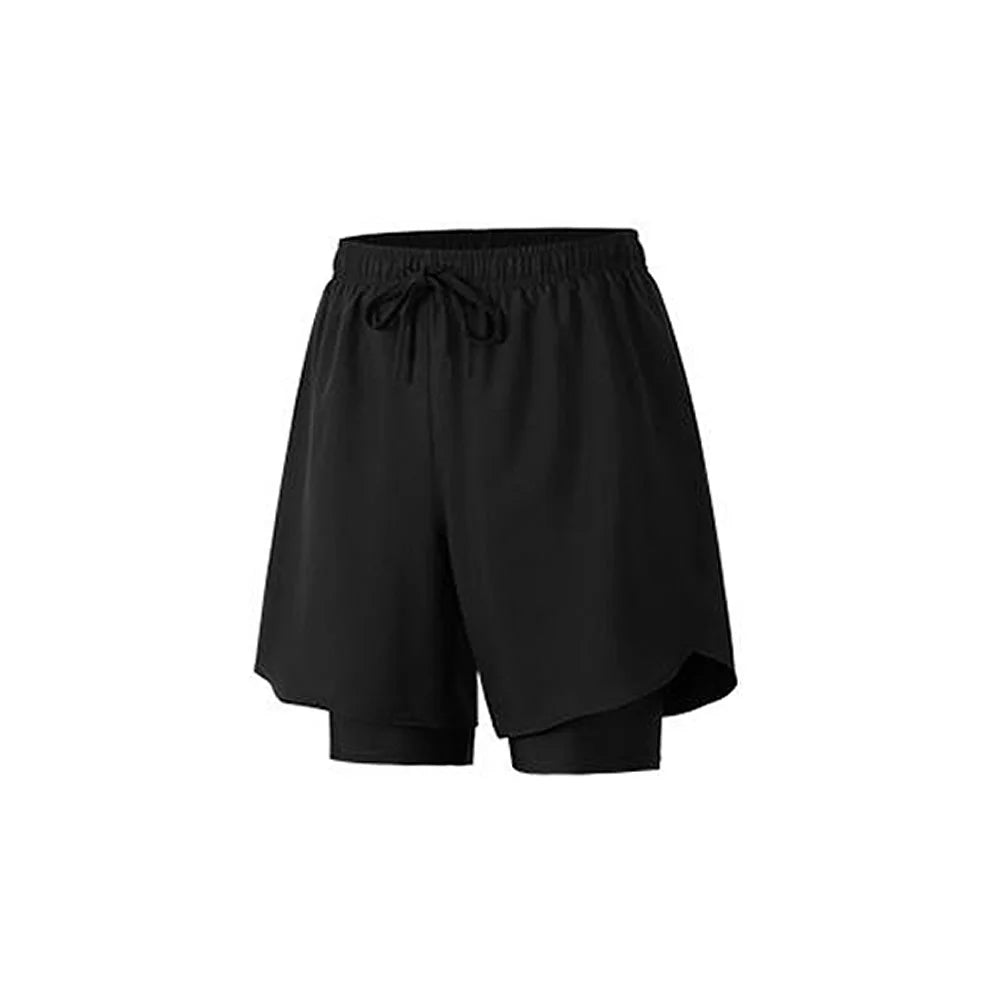 Men Swim Trunks Double-Layer Comfort Compression Liner Swim Shorts Quick Dry Beach Pants 7"