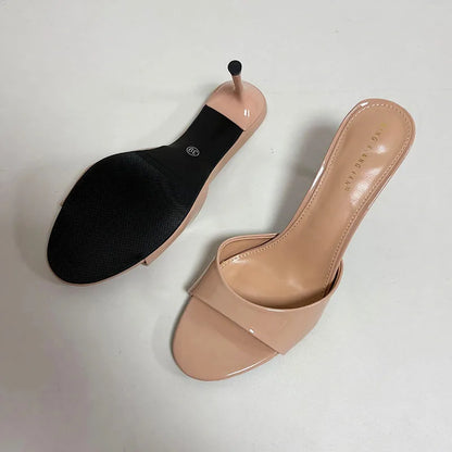 ヒール付き靴、女性用スライド、女性用スリッパ、夏春ファッション、ラウンドトゥ、レディース薄ヒール、スリッパ、サンダル、パンプス