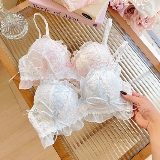 Japanese Style Lolita Princess Wind Lace Lace Lingerie Design for Girls Push-up Bra Women Underwear  Push Up Bra