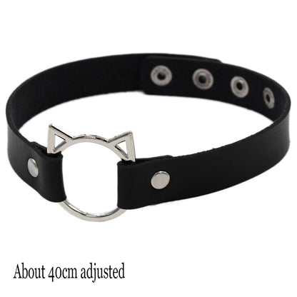 Woman Black Bat Punk Choker Collar Necklace Sexy PU Leather Heart Lock Key Spike Gothic Cosplay Accessories Party Jewelry New