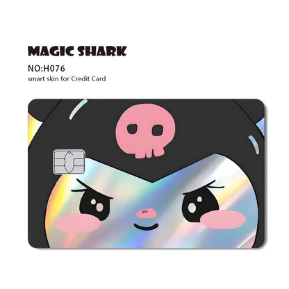 ホットセール Hello Kitty Kuromi ホログラフィックレーザー光沢フィルムスキンカバーステッカー（デビット・クレジットカード・銀行カード用）