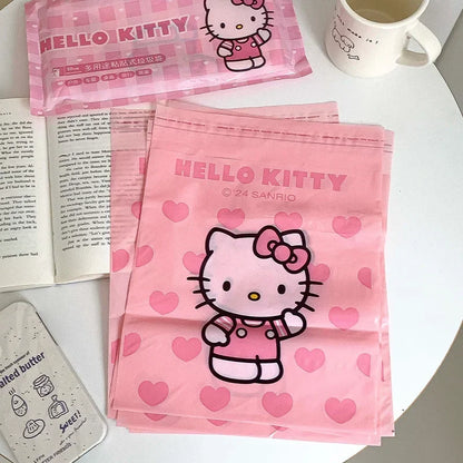Sanrio Multi purpose Adhesive Garbage Bag Hello Kitty Cinnamoroll Portable Household Dormitory Desktop Disposable Sanitary Bag